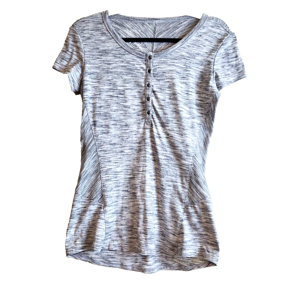 KUHL Womens XS Svenna Scoop Neck Top Short Sleeve Stretch Tshirt Gray Hiking